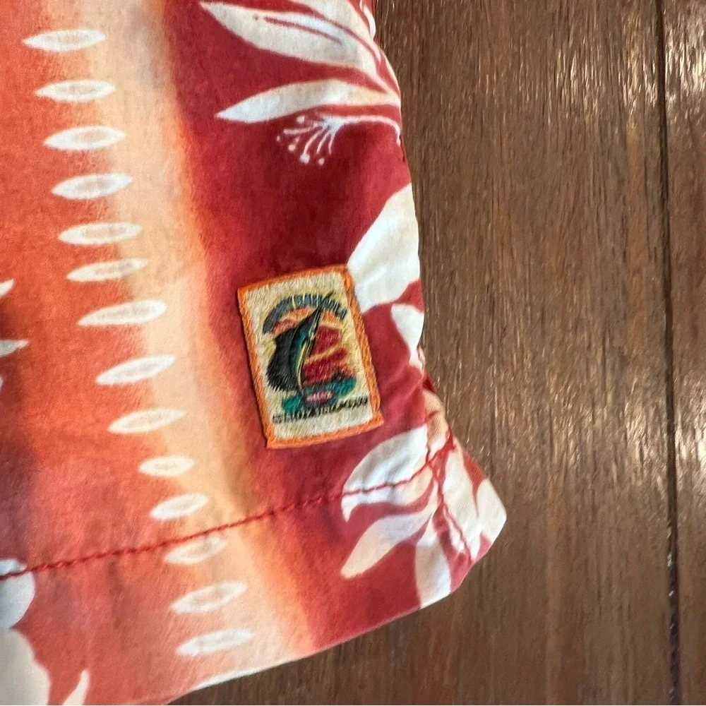 Tommy Bahama Men’s Swim Trunks Shorts Hawaiian Orange Size Large
